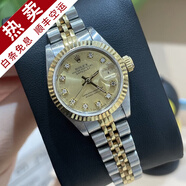【二手99新】勞力士女表日志69173自動機械腕表 精鋼 內(nèi)鉆刻時尚名表后鑲鉆后盤狗牙圈 26MM金盤小鉆69173