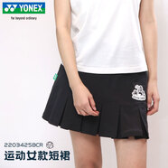 尤尼克斯網(wǎng)羽短裙女速干透氣yy百褶裙運(yùn)動(dòng)半身裙羽毛球服 2203425 黑色 L