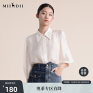 謎底襯衫女2022夏季新款高端舒適質感銅氨絲釘珠上衣女222GC0584 卡其花 L