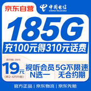 中國電信流量卡19元【185G流量】全國通用大手機5G純上網(wǎng)電話(huà)卡長(cháng)期非無(wú)限永久終身