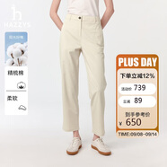 哈吉斯（HAZZYS）女裝 直筒通勤休閑褲ATDSP0CAX02 乳白色I(xiàn)V 34(155/66A34)