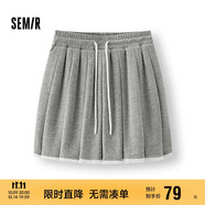 森馬（Semir）半身裙女蕾絲花邊百褶裙溫柔俏皮2025夏季松緊腰短裙107425120005
