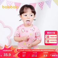 巴拉巴拉嬰兒t恤寶寶打底衫女童上衣男短袖夏季全棉可愛(ài) 紅色調00366-208224117201 100