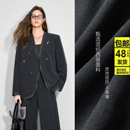 ZOCI貝茜妮釘珠裝飾無(wú)領(lǐng)小西裝外套女2025秋季新款寬松設計感氣質(zhì)西服 灰 S