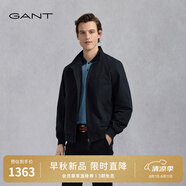 GANT/甘特休閑美式翻領(lǐng)夾克哈林頓夾克男士立領(lǐng)羅紋袖工裝外套 5-黑色 XS