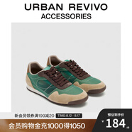 URBAN REVIVO2025春季新款男士拼接撞色圓頭運動(dòng)鞋UAMS50008 綠色/土黃 40