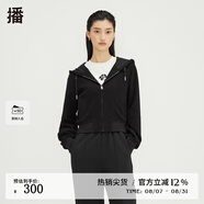 播立體針織滾邊拉鏈條針織開衫DDQ4UD5286 K40黑色 S