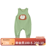 papa爬爬【糯米棉】春新款男女寶寶背帶褲童裝褲子外出長(cháng)褲柔軟可愛(ài) 茶杯猴 款1 73 cm