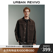 UR2025春季新款男裝輕熟風(fēng)滿底提花貼袋牛仔外套UMM840016 卡其棕條紋 L