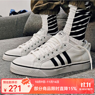 阿迪達斯 （adidas）三葉草男休閑鞋女2025年秋季情侶舒適低幫NIZZA板鞋運動(dòng)鞋CQ2333 CQ2333/亮白/1號黑色 44 270/9.5