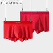 Clarkarida本命年蛇年大紅色男士?jì)妊澞屑t色大碼褲衩結婚男生四角平角紅內褲 莫代爾+純棉大紅【2條裝】 2XL (140-160斤)