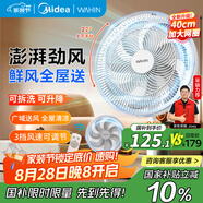 華凌美的【颶風(fēng)節(jié)能】七葉輕音遙控交流定頻電風(fēng)扇家用柔風(fēng)大風(fēng)量落地扇定時(shí)立式電扇桌面風(fēng)扇FSA35S2R