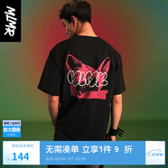 MLMR MY LIFE MY RULES24春夏新款男女情侶同款發(fā)泡字母膠印筆刷感涂鴉短袖T恤M24101008 E40黑色 L