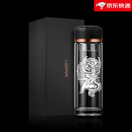 雷德夫（LEIDFOR）【聞戲起舞】雙層玻璃杯男士水杯杯子防摔茶杯 舞獅400ml