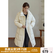 獨(dú)束【三色可選】大碼女裝白鴨絨羽絨服女冬新款胖mm收腰顯瘦外套 米杏色 L