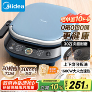 美的（Midea）電餅鐺 電餅檔上下盤(pán)可拆洗家用智能0氟鈦陶瓷雙面加熱三明治早餐機煎烤機煎餅鍋烙餅鍋3072升級款