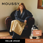 moussy新款系扣綁帶休閑百褶半身裙女010FA211-5440 070米色 S