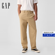 Gap【成毅代言】男裝2025秋季新款彈力寬松闊腿休閑褲長(cháng)褲714169 卡其色 31 /30