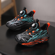 里奇.喬丹   RICKY JORDAN赤兔8Pro男童鞋子2025秋季新款透氣雙網(wǎng)兒童運動(dòng)鞋女孩軟底跑步鞋 黑色 31