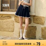 森馬（Semir）半身裙女蕾絲花邊百褶裙溫柔俏皮2025夏季松緊腰短裙107425120005