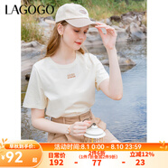 lagogo【涼感抗菌】索羅娜短袖T恤女拉谷谷夏季簡(jiǎn)約圓領(lǐng)正肩上衣 米色(T2) L