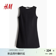 H&M2025年秋季新款女裝時(shí)尚休閑露背棉質(zhì)連衣裙1270336 黑色 L 170/104