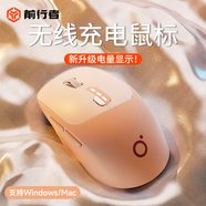 前行者Q5無線藍牙雙模鼠標充電靜音女生辦公專用高顏值小巧便攜游戲筆記本電腦平板iPad手機通用人體工學(xué) 奶茶色-無線版【適配筆記本/臺式機】