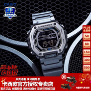 卡西歐（CASIO） 男表女表卡西歐手表男女情侶表學生時尚運動表太陽能雙顯電子表 MWD-110H-8BVDF格雷灰銀