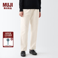無印良品 MUJI 女式 燈芯絨輕便褲休閑褲秋冬季 純棉全棉 BEE06C2A 米白色 S