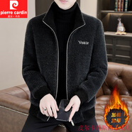 皮爾卡丹（pierre cardin）貂絨外套男立領(lǐng)冬季加厚高端毛呢大衣休閑加肥加大冬裝夾克男大碼 5586黑色【加棉加厚】 3XL