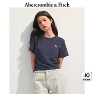 ABERCROMBIE & FITCH【百搭純色】女裝25夏季經(jīng)典小麋鹿修身圓領短袖T恤KI139-5759 海軍藍 XXS (160/80A)