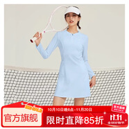 悅步網(wǎng)球運(yùn)動(dòng)連衣裙女2025春夏新款高端修身透氣網(wǎng)球服高爾夫羽毛球裙 淺藍(lán)色長袖 【送.安全打底褲】 XL 【建議體重120-135斤】