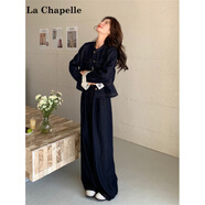 拉夏貝爾（La Chapelle）條紋拼接牛仔套裝女春秋流行火韓系ootd兩件套老錢(qián)風(fēng)獨特好看 圖片色 S （建議105斤以?xún)龋?
                                         title=