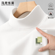 馬克華菲男士?jì)却畲虻咨赖陆q2025新款秋冬半高領(lǐng)上衣男寬松保暖T恤男款