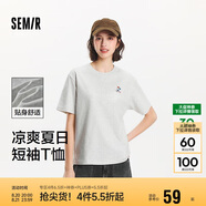 森馬（Semir）【多彩涼感T】短袖t恤女夏中長款寬松舒適刺繡上衣109324100007