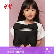 H&M包包2025夏季新款輕便外出蝴蝶結(jié)包包禮物手袋小斜挎包1255311 黑色
