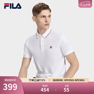 斐樂(lè )（FILA）官方男子針織短袖POLO衫夏季商務(wù)翻領(lǐng)針織衫舒適短袖T恤上衣 標準白-WT L 175/96A