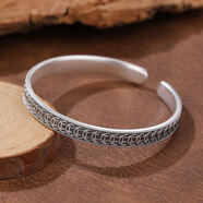 云妝蝶夢(mèng)足銀9999錢(qián)多多復古做舊手鐲男女款國潮銅錢(qián)純銀鐲子情人節送男友 錢(qián)多多手鐲約26g