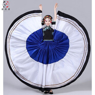 紫矜芙第十屆荷花獎情深誼長(cháng)舞蹈演出服女彝族套裝火把節大擺裙少數民族 上衣+裙子+辮子+紅綠頭巾+打底褲 2XL