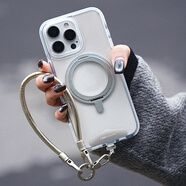 立優(yōu)蘋(píng)果iPhone16promax旋轉磁吸支點(diǎn)支架手機殼iphone15pro簡(jiǎn)約透明硬殼防摔耐磨保護套 支架磁吸款奶白色 iPhone 16 pro