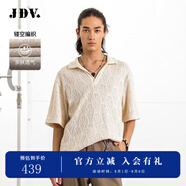 杰帝梵（J.D.V）JDV男裝2025商場同款春夏新款男士米色編織POLO衫短袖T恤 米色 L 180/104C