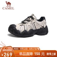 駱駝（CAMEL）云山網(wǎng)面戶外徒步登山休閑丑萌鞋情侶七夕 G25M076104 米白/黑 39