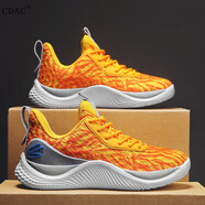 CDAC夏季庫里12透氣籃球鞋小學(xué)生實(shí)戰青少年兒童女跑鞋詹姆斯20跑步鞋 活力橙10 軟底碳板 44