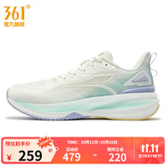 361°女鞋運(yùn)動(dòng)鞋秋季新品減震耐磨輕便跑步鞋 羽毛白/瑪瑙紫 35