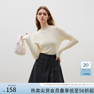 范思藍(lán)恩23FS14263毛呢格子半身裙女秋冬不規(guī)則a字高腰百褶短裙 灰色格 XS