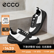 愛步（ECCO）板鞋男 男士休閑鞋拼色厚底男鞋明星同款 街頭720 520814 黑色/白色52081450669 42