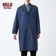 無印良品 MUJI 男女通用 印度棉 牛仔 大衣 無性別 男款女款 ADC04A1S 靛青色 XXS-XS