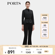 PORTS寶姿早春新品女裝小腳口長褲ALD8P009PWQ076 黑色 M (6)