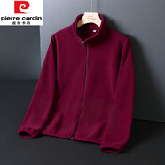皮爾卡丹（pierre cardin）羊羔絨外套女加厚秋冬季奧利絨抓絨衣加絨上衣女開衫搖粒絨衛(wèi)衣 酒紅【抓絨衣秋款】今年流行的輕奢品牌 XL 【男/女同款】 115-130斤