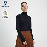 Navigare意大利小帆船女士高領(lǐng)修身打底衫高彈內搭純色長(cháng)袖T恤2335084501